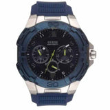Guess Genesis Multi Function Analog Blue Dial Blue Rubber Strap Watch For Men - W1254G1 Authentic Buy Shop Now