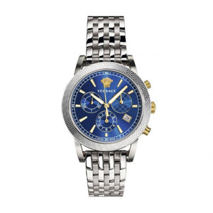 Versace Sport Tech Chronograph Blue Dial Silver Steel Strap Watch for Men - VELT00219 Authentic Buy Shop Now