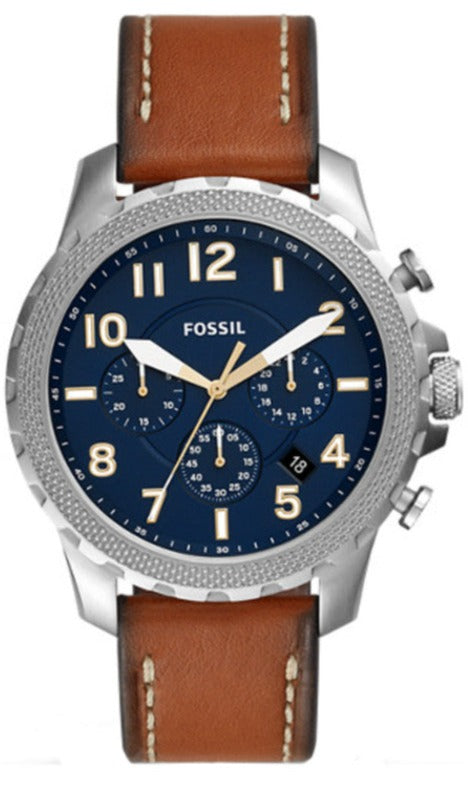 Fossil Bowman Chronograph Blue Dial Brown Leather Strap Watch for Men - FS5602 Authentic Buy Shop Now