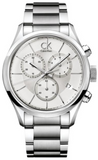 Calvin Klein Masculine Chronograph White Dial Silver Steel Strap Watch for Men - K2H27126 Authentic Buy Shop Now