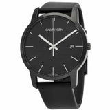 Calvin Klein City Quartz Black Dial Black Leather Strap Watch for Men - K2G2G4C1 Authentic Buy Shop Now