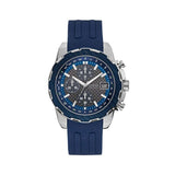 Guess Octane Chronograph Black Dial Blue Rubber Strap Watch For Men - W1047G2 Authentic Buy Shop Now
