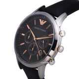 Emporio Armani Giovanni Analog Black Dial Black Leather Strap Watch For Men - AR11431 Authentic Buy Shop Now