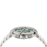 Versace Grace Chronograph Quartz Green Dial Silver Steel Strap Watch For Men - VEZ900121 Authentic Buy Shop Now