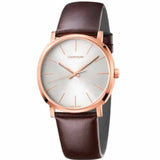 Calvin Klein Posh Silver Dial Brown Leather Strap Watch for Men - K8Q316G6 Authentic Buy Shop Now