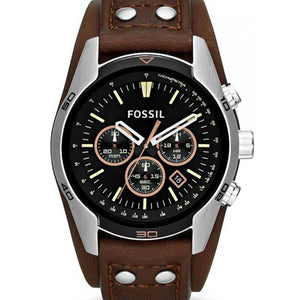 Fossil Coachman Chronograph Black Dial Brown Leather Strap Watch for Men - CH2891 Authentic Buy Shop Now