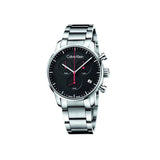 Calvin Klein City Chronograph Black Dial Silver Steel Strap Watch for Men - K2G27141 Authentic Buy Shop Now