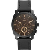 Fossil Machine Chronograph Black Dial Black Leather Strap Watch for Men - FS5586 Authentic Buy Shop Now