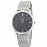 Calvin Klein Minimal Grey Dial Silver Mesh Bracelet Watch for Men - K3M21124 Authentic Buy Shop Now