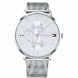 Tommy Hilfiger Jenna Quartz Silver Dial Silver Mesh Bracelet Watch For Women - 1781942 Authentic Buy Shop Now