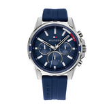 Tommy Hilfiger Mason Blue Dial Blue Rubber Strap Watch for Men - 1791791 Authentic Buy Shop Now