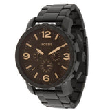 Fossil Nate Chrongraph Ion Plated Black Dial Black Steel Strap Watch for Men - JR1356 Authentic Buy Shop Now