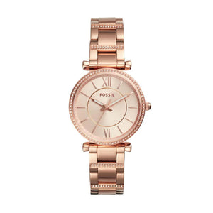 Fossil Carlie Rose Gold Dial Rose Gold Steel Strap Watch for Women - ES4301 Authentic Buy Shop Now