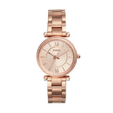 Fossil Carlie Rose Gold Dial Rose Gold Steel Strap Watch for Women - ES4301 Authentic Buy Shop Now
