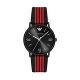 Emporio Armani Kappa Black Dial Two Tone NATO Strap Watch For Men - AR11015 Authentic Buy Shop Now