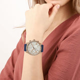 Guess Solar White Rose Gold Dial Blue Rubber Strap Watch For Women - W1135L3 Authentic Buy Shop Now