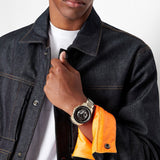 Armani Exchange Banks Chronograph Black Dial Gold Steel Strap Watch For Men - AX1721 Authentic Buy Shop Now