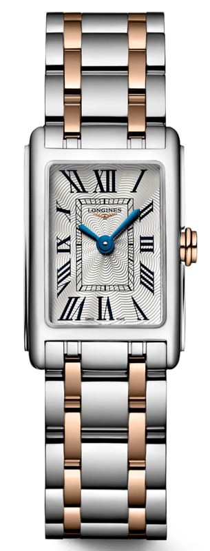 Longines Dolcevita 18K Gold Silver Dial Two Tone Steel Strap Watch for Women - L5.258.5.71.7 Authentic Buy Shop Now