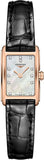 Longines Dolcevita Diamonds Mother of Pearl White Dial Black Leather Strap Watch for Women - L5.258.8.87.0 Authentic Buy Shop Now