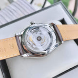 Longines Master Collection Automatic 38.5mm Silver Diamond Dial Brown Leather Strap Watch for Men - L2.755.4.77.3 Authentic Buy Shop Now