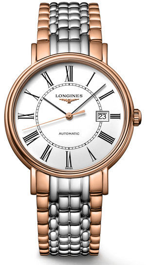 Longines Presence 38.5mm Automatic White Dial Two Tone Steel Strap Watch for Men - L4.921.1.11.7 Authentic Buy Shop Now