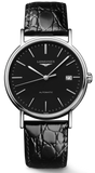 Longines Presence 38.5mm Automatic Black Dial Black Leather Strap Watch for Men - L4.921.4.52.2 Authentic Buy Shop Now