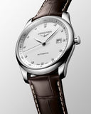 Longines Master Collection Automatic 40mm White Dial Brown Leather Strap Watch for Men - L2.793.4.77.3 Authentic Buy Shop Now