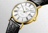 Longines Presence 25.5mm Automatic White Dial Black Leather Strap Watch for Women - L4.921.2.11.2 Authentic Buy Shop Now