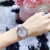 Swarovski Lovely Crystals Silver Dial Pink Leather Strap Watch for Women - 5261493 Authentic Buy Shop Now