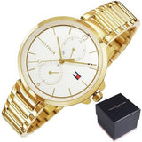 Tommy Hilfiger Angela White Dial Gold Steel Strap Watch for Women - 1782128 Authentic Buy Shop Now