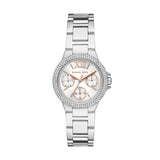 Michael Kors Camille Chronograph White Dial Silver Steel Strap Watch For Women - MK7198 Authentic Buy Shop Now