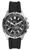 Fossil Garrett Chronograph Black Dial Black Rubber Strap Watch for Men - FS5624 Authentic Buy Shop Now