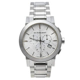 Burberry The City Chronograph Silver Dial Silver Steel Strap Watch for Men - BU9350 Authentic Buy Shop Now