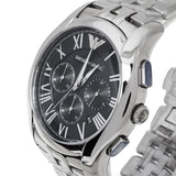 Emporio Armani Classic Chronograph Black Dial Silver Steel Strap Watch For Men - AR1786 Authentic Buy Shop Now