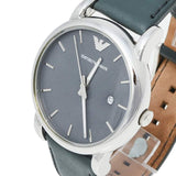 Emporio Armani Classic Quartz Grey Dial Grey Leather Strap Watch For Men - AR1730 Authentic Buy Shop Now