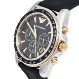 Emporio Armani Sigma Chronograph lack Dial Black Rubber Strap Watch For Men - AR80003 Authentic Buy Shop Now