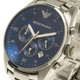 Emporio Armani Sportivo Chronograph Blue Dial Silver Steel Strap Watch For Men - AR5860 Authentic Buy Shop Now