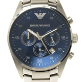Emporio Armani Sportivo Chronograph Blue Dial Silver Steel Strap Watch For Men - AR5860 Authentic Buy Shop Now