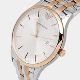 Emporio Armani Lambda Analog Silver Dial Two Tone Steel Strap Watch For Men - AR11044 Authentic Buy Shop Now