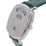 Gucci Grip Quartz Silver Dial Green Leather Strap Watch For Women - YA157414 Authentic Buy Shop Now