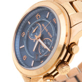 Michael Kors Runway Stop Hunger Quartz Blue Dial Rose Gold Steel Strap Watch For Men - MK8358 Authentic Buy Shop Now