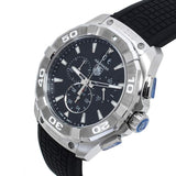 Tag Heuer Aquaracer Chronograph Black Dial Black Rubber Strap Watch for Men - CAY1110.FT6041 Authentic Buy Shop Now