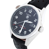 Tag Heuer Carrera Calibre 5 Drive Timer Black Dial Black Leather Strap Watch for Men - WAR2A10.FC6337 Authentic Buy Shop Now