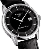 Tissot Luxury Powermatic 80 Black Dial Black Leather Strap Watch For Men - T086.407.16.057.00 Authentic Buy Shop Now