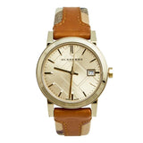 Burberry The City Gold Dial Brown Leather Strap Watch for Women - BU9133 Authentic Buy Shop Now