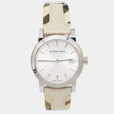 Burberry The City White Dial Beige Leather Strap Watch for Women - BU9132 Authentic Buy Shop Now