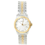 Gucci G Timeless Diamonds Mother of Pearl Dial Two Tone Mesh Bracelet Watch for Women - YA126513 Authentic Buy Shop Now