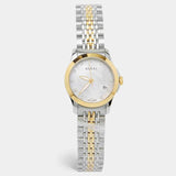 Gucci G Timeless Diamonds Mother of Pearl Dial Two Tone Mesh Bracelet Watch for Women - YA126513 Authentic Buy Shop Now