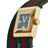 Gucci G-Frame Multicolored Dial Two Tone Nylon Strap Watch For Women - YA128527 Authentic Buy Shop Now