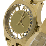 Marc Jacobs Henry Transparent Gold Dial Gold Steel Strap Watch for Women - MBM3206 Authentic Buy Shop Now